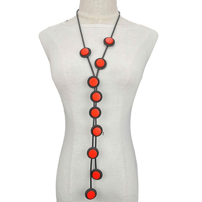 Long Pendant Necklaces for / Gothic Rubber Handmade Necklaces
