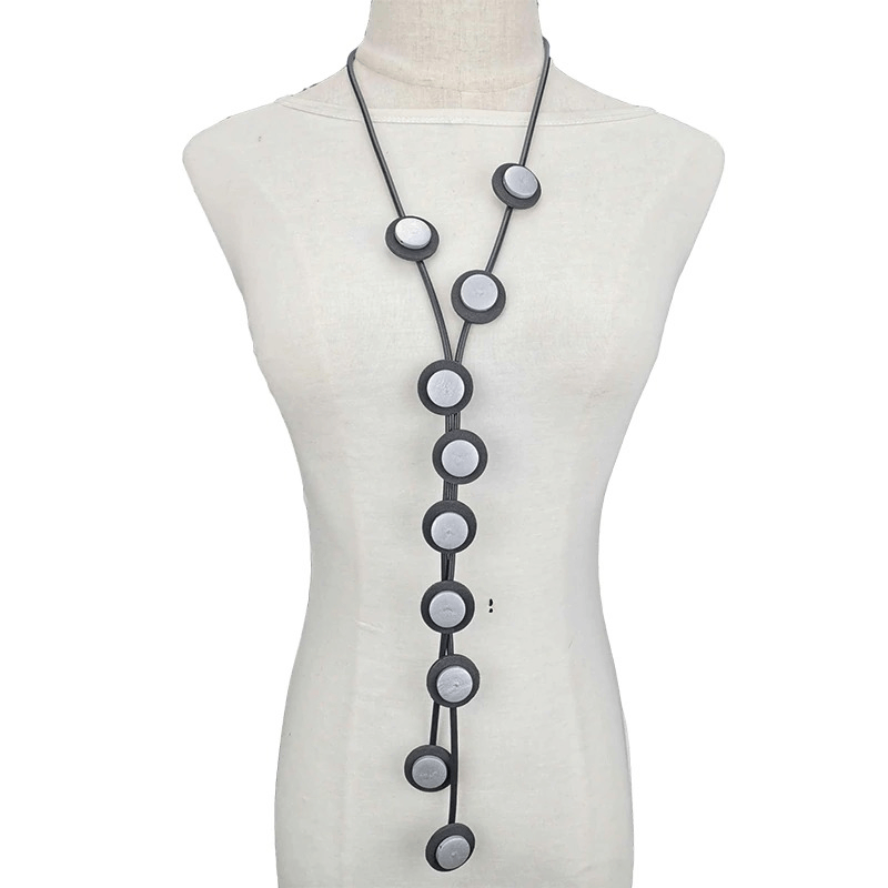 Long Pendant Necklaces for / Gothic Rubber Handmade Necklaces