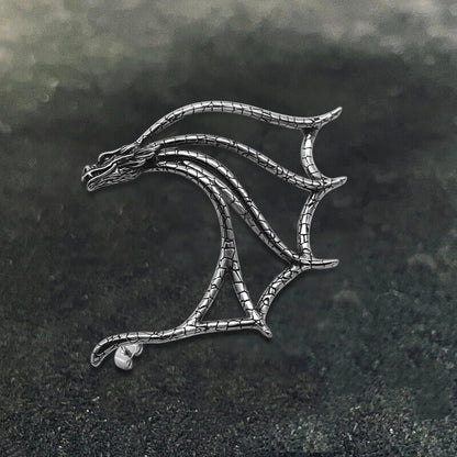 Evil Dragon Stainless Steel Ear Cuff Earrings