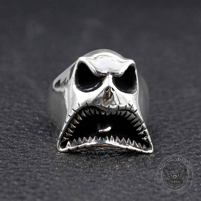 Evil Ghost Sterling Silver Halloween Ring