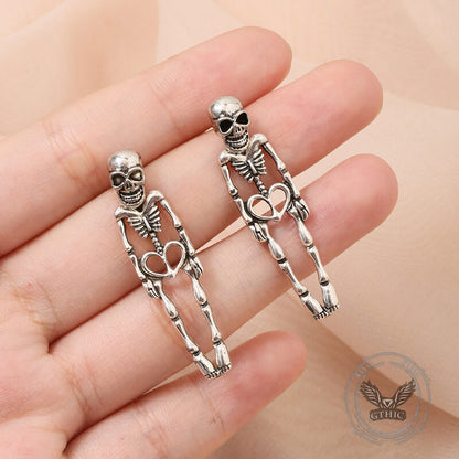 Exaggerated Horror Skeleton Gothic Alloy Drop Earrings