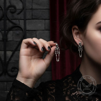 Exaggerated Horror Skeleton Gothic Alloy Drop Earrings
