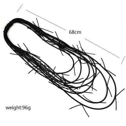 Exquisite Long Black Necklace for / Gothic Punk Silicone Female Accessories