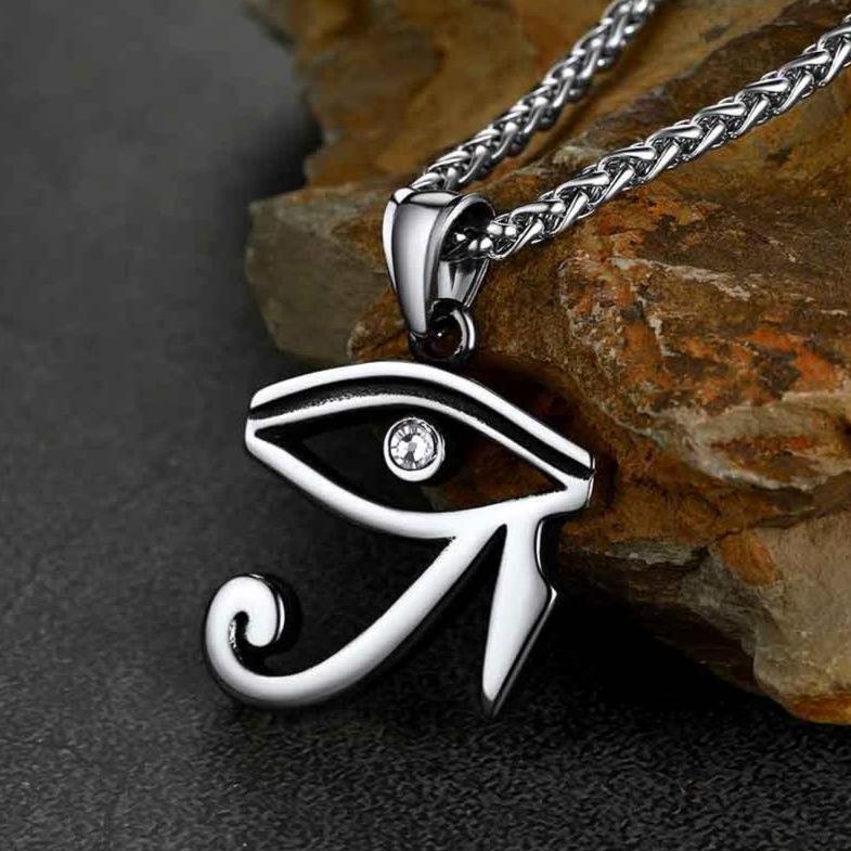 Egyptian Eye of Ra Pendant Necklace for