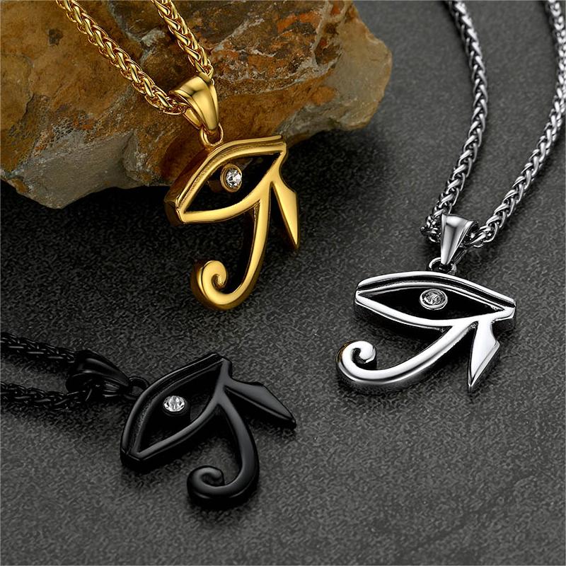 Egyptian Eye of Ra Pendant Necklace for