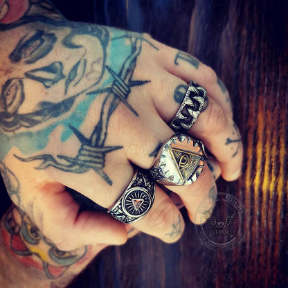 Eye of Providence Stainless Steel Masonic Ring