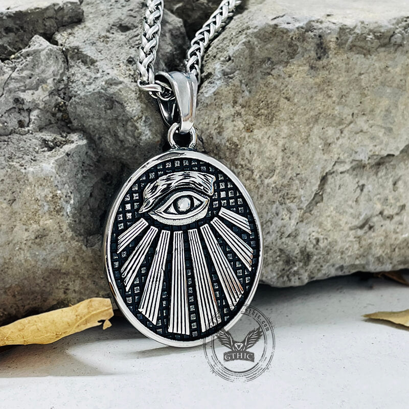 Ag Eye of Providence Stainless Steel Masonic Pendant