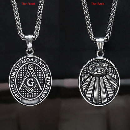 Ag Eye of Providence Stainless Steel Masonic Pendant