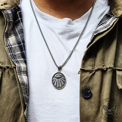 Ag Eye of Providence Stainless Steel Masonic Pendant