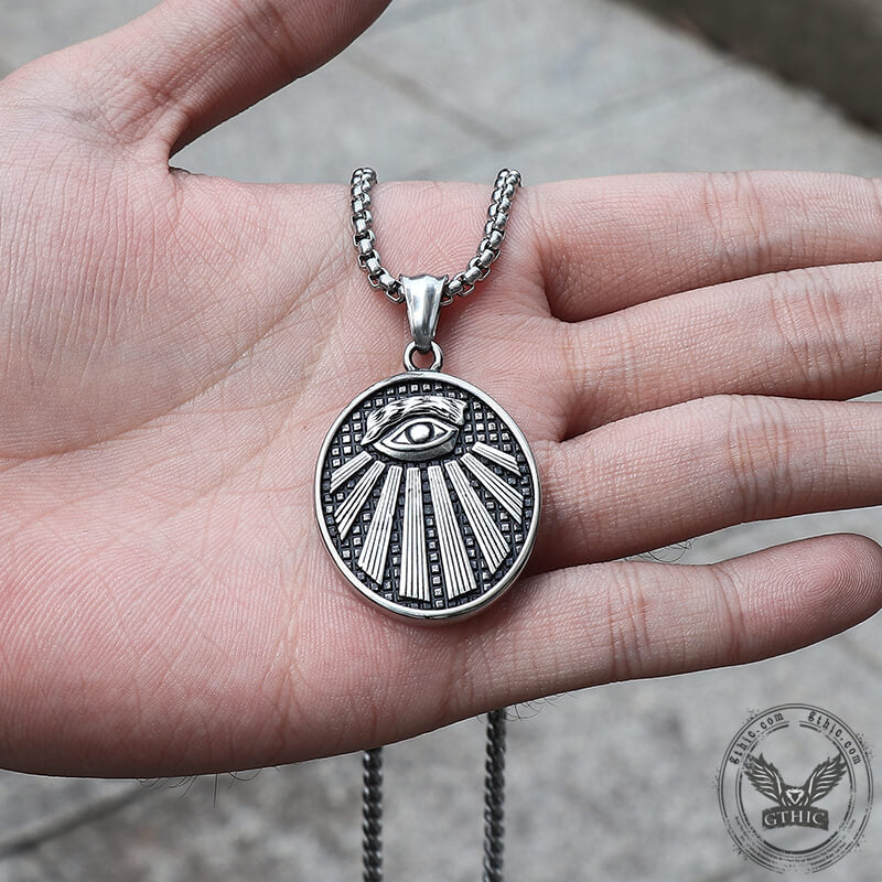 Ag Eye of Providence Stainless Steel Masonic Pendant