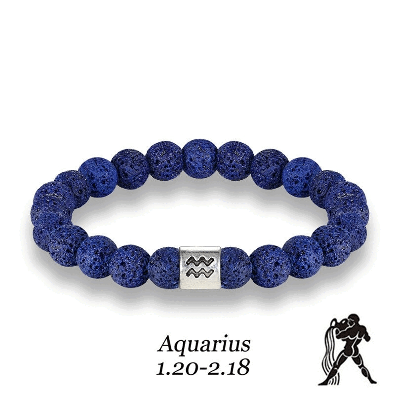Handmade Lava Stone Zodiac Bracelet