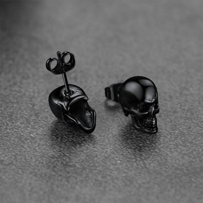 Gothic Punk Skull Stud Earrings for