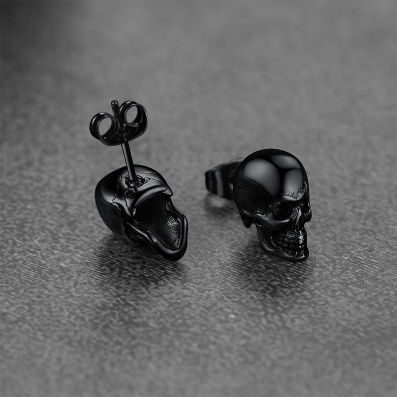 Gothic Punk Skull Stud Earrings for