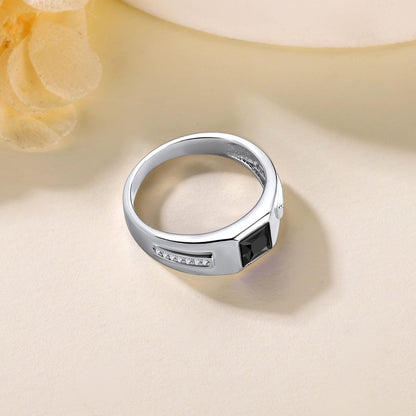 Minimalist Black Onyx Band Ring for