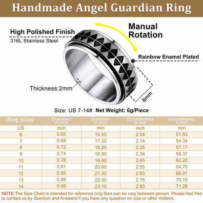 Faithheart Unique Triangle Anxiety Ring Stainless Steel