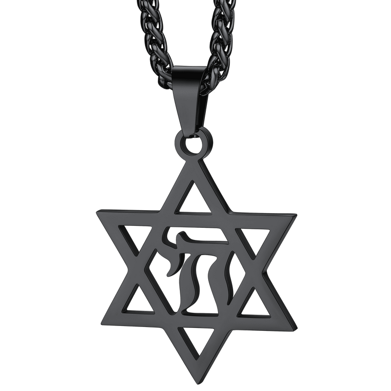 Star of David Hebrew Letter Necklace for