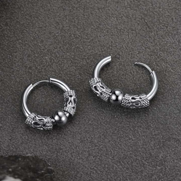 Punk Dragon Totem Huggie Hoop Earrings for