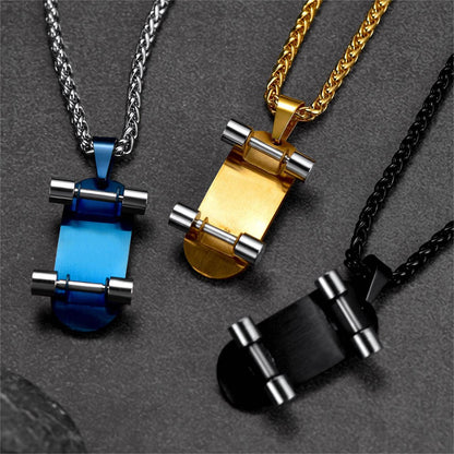 Christian Lord's Prayer Skateboard Necklace Pendant for
