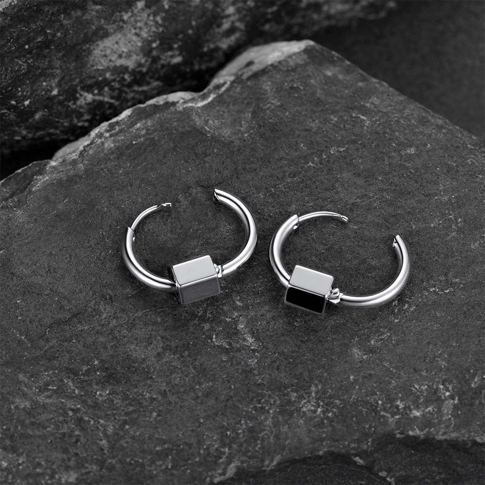 Flash Punk Hexagon Piercing Hoop Earrings for