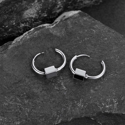 Flash Punk Hexagon Piercing Hoop Earrings for