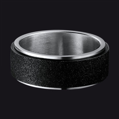 Faithheart Glitter Finish Fidget Anxiety Ring Stainless Steel