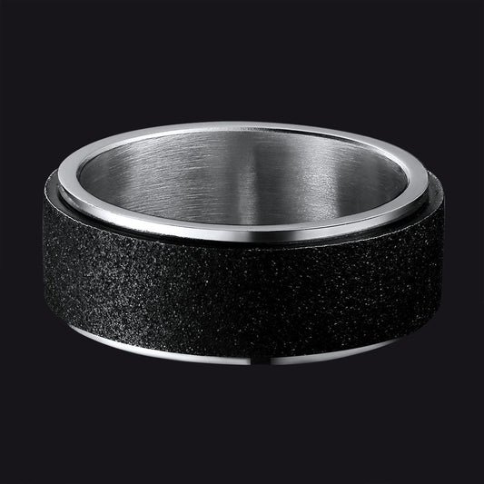 Faithheart Glitter Finish Fidget Anxiety Ring Stainless Steel