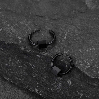 Flash Punk Hexagon Piercing Hoop Earrings for