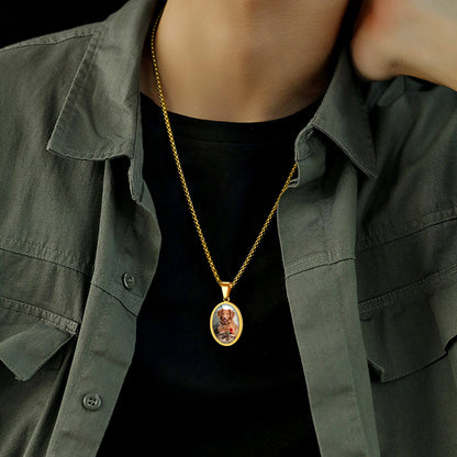 Customized Saint Michael Necklace With Picture for