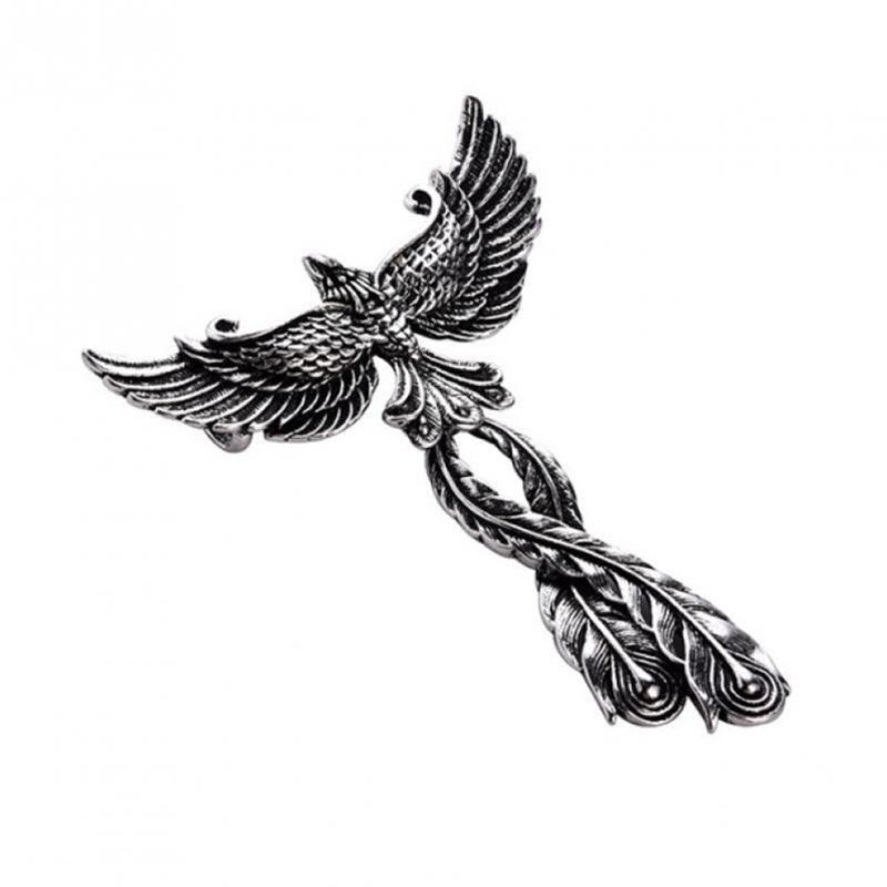 316l Stainless Steel Pendant of Phoenix With Open Wings / Creative Retro Metal Necklace