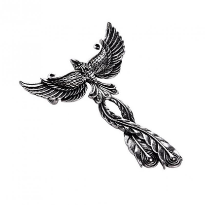 316l Stainless Steel Pendant of Phoenix With Open Wings / Creative Retro Metal Necklace