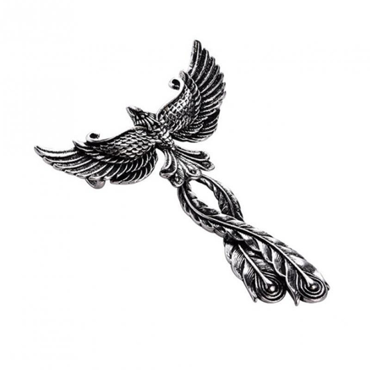 316l Stainless Steel Pendant of Phoenix With Open Wings / Creative Retro Metal Necklace