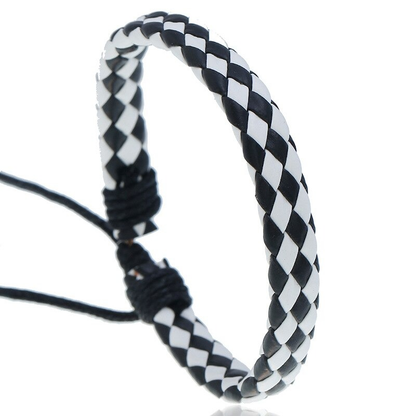 Braided Leather Bracelet in Punk Style / Handmade Bracelets