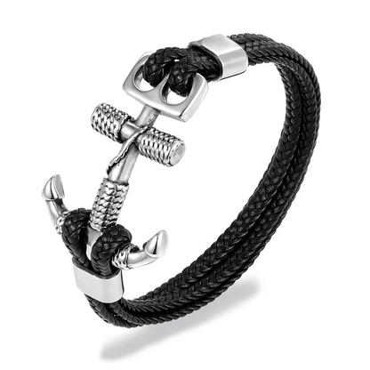 Cross Anchor Bracelet / Stylish Leather Braslets in Punk Style