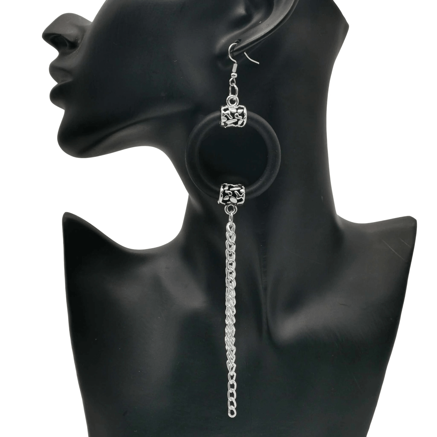 Long Drop Earrings for / Handmade Rubber Jewelry / Accessories