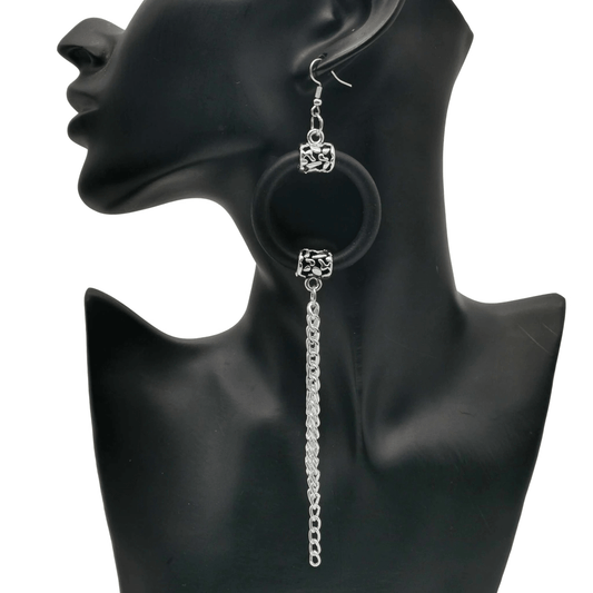 Long Drop Earrings for / Handmade Rubber Jewelry / Accessories