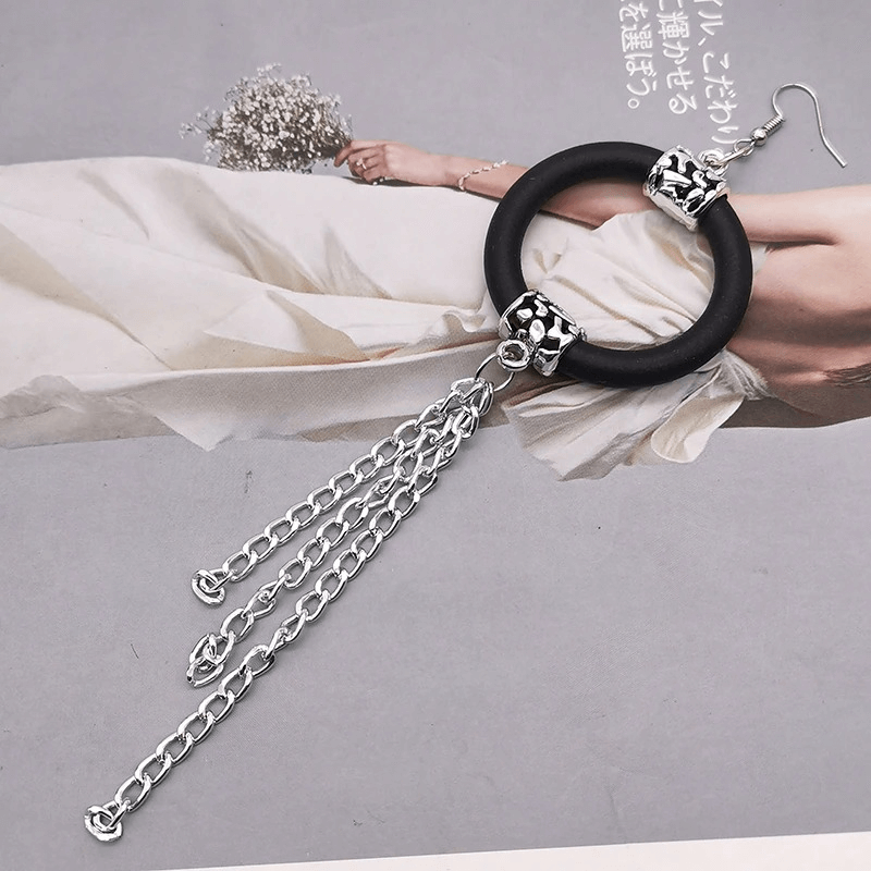 Long Drop Earrings for / Handmade Rubber Jewelry / Accessories