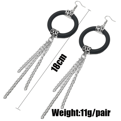Long Drop Earrings for / Handmade Rubber Jewelry / Accessories