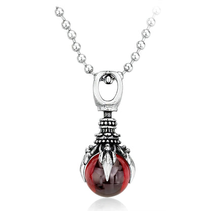 Stainless Steel Pendant With Stone in Claw / Alternative Necklace