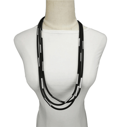 Rubber Necklace / Handmade Black Accessories in Gothic Style