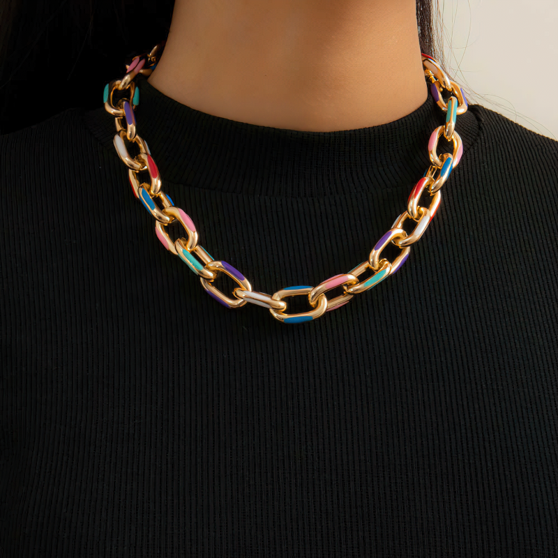 Chunky Aluminium Chain / Cool Clavicle Short Necklace