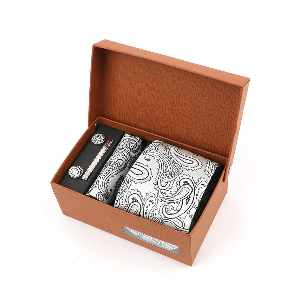 Jacquard Multicolor Print Tie Gift Box