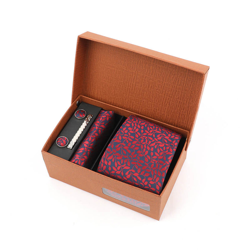 Jacquard Multicolor Print Tie Gift Box