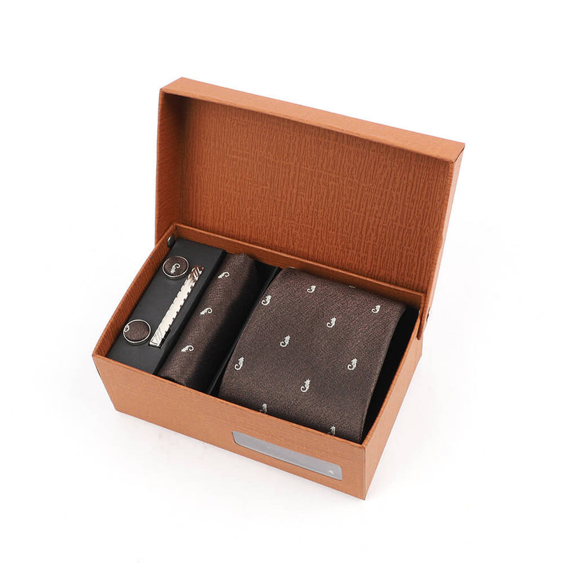 Jacquard Polka Dot Print Tie Gift Box