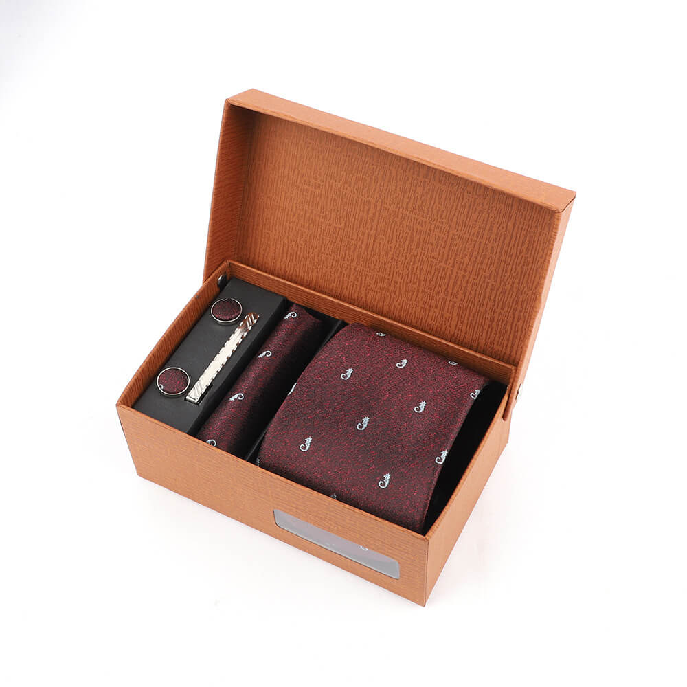 Jacquard Polka Dot Print Tie Gift Box