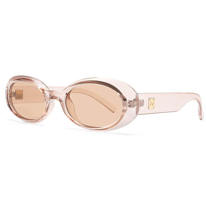 Street Retro Oval Frame Pc Sunglasses