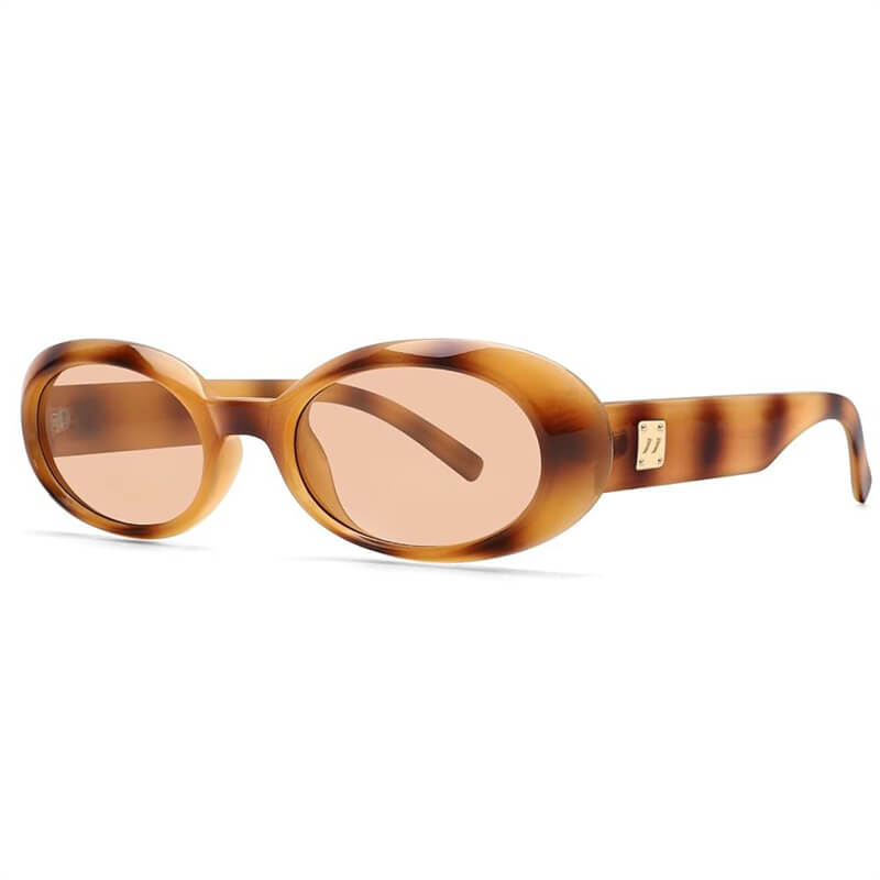 Street Retro Oval Frame Pc Sunglasses
