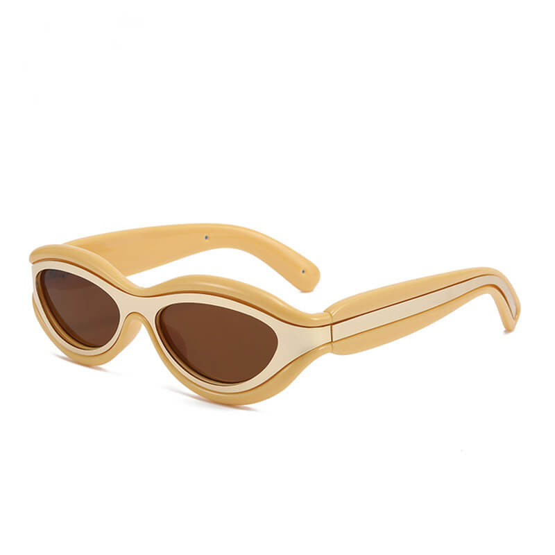 Fashionable Colorblock Cat Eye Pc Sunglasses