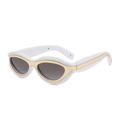 Fashionable Colorblock Cat Eye Pc Sunglasses