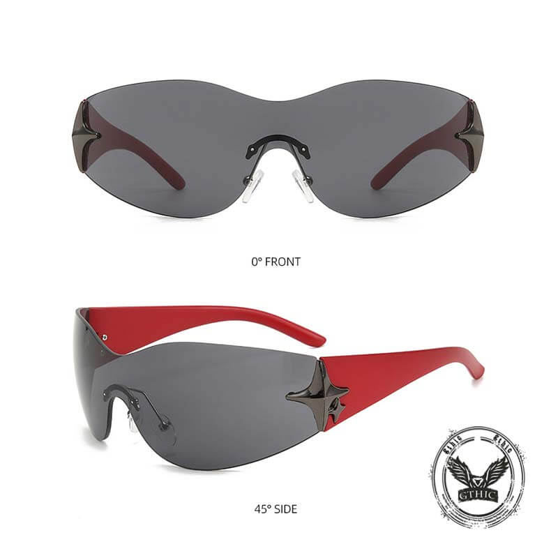 Fashionable Star Design Frameless Pc Sunglasses