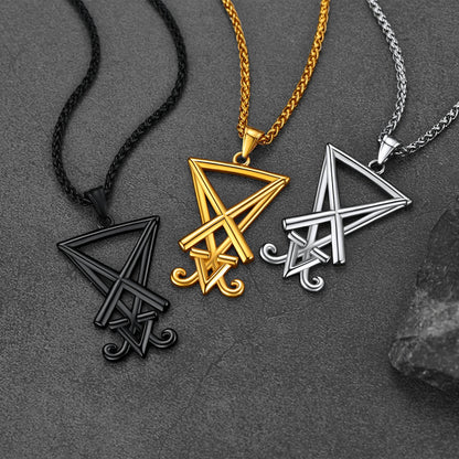 Satanic Sigil of Lucifer Necklace for Stainless Steel